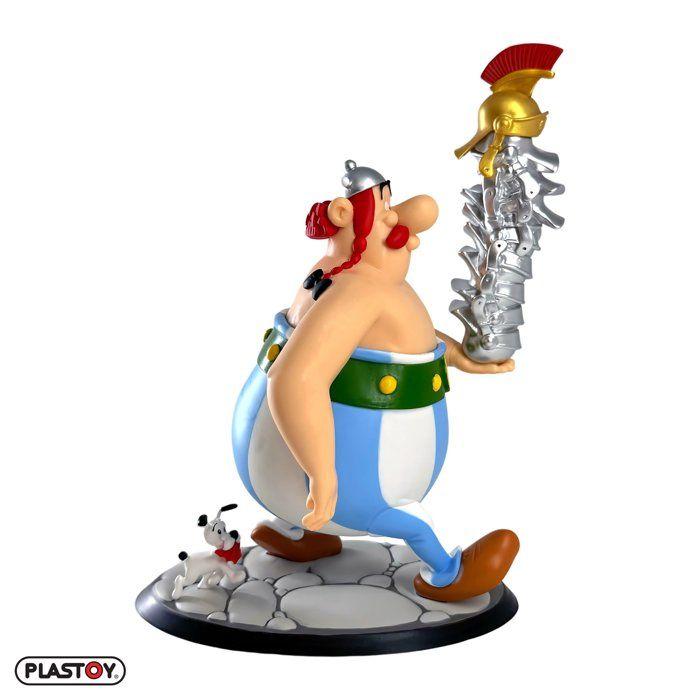 Figur - PLASTOY - Astérix Obélix mit Helmstapel und Idefix XL - Kunststoff - 22 cm