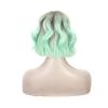Wig Women New European American Wigs Gradient Green Curly Hair Chemical Fiber Headgear