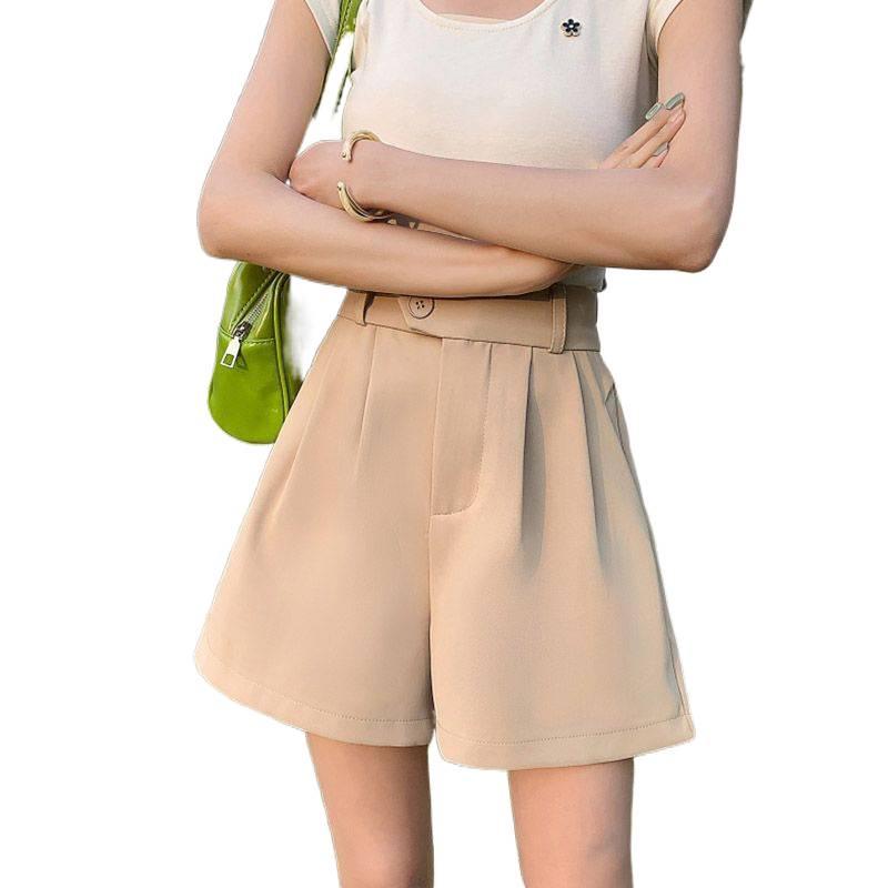 2026 Summer Women's Slimming A-line Wide-leg Shorts - Korean Style, Versatile, Casual Fit