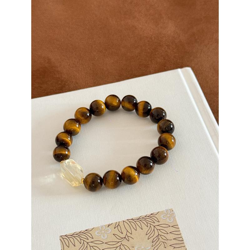 

Браслет из тигрового глаза и цитрина с бусинами Майяра, нейтральный, ветреный, легкий, роскошный, темпераментный, нишевый дизайн, универсальное украшение