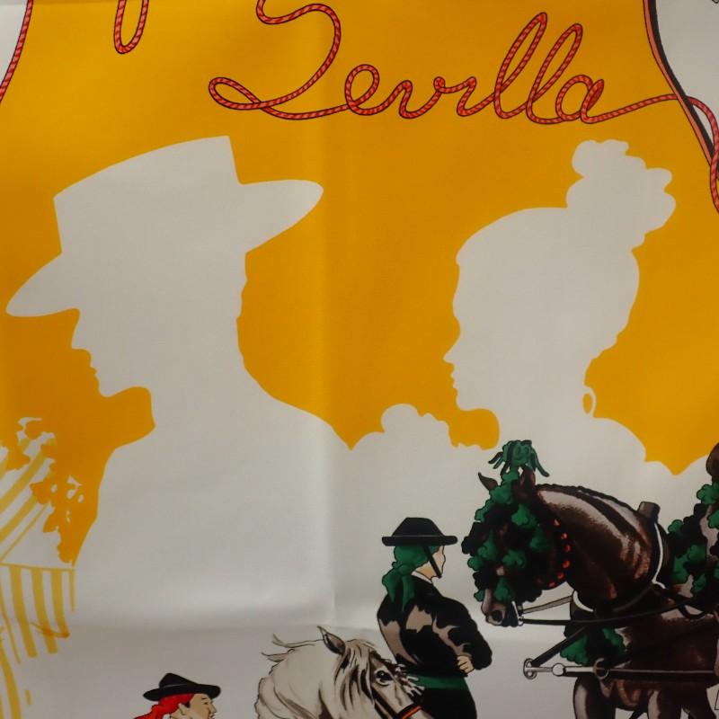 HERMES   scarf black/yellow silk Women