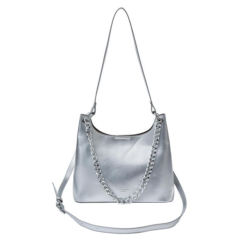 2025 summer new fashion versatile chain shoulder women's bag niche design high-end tote bucket messenger bag