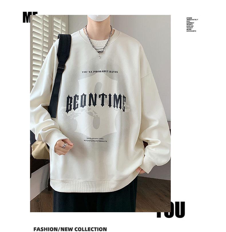Men's Trendy Round Neck Thickened Hoodie for Autumn/Winter