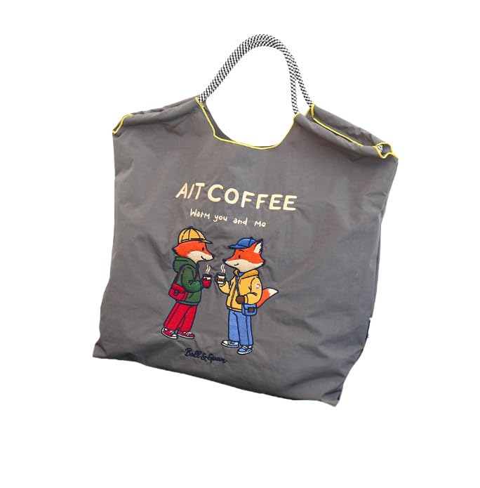 

Стильная вышитая нейлоновая сумка через плечо, многоразовая вышитая хозяйственная, большой вместимости, экологичная, складная, школьная, дорожная [YUNQIUZORI] [бесплатный ремешок]