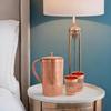 Handmade Copper Etching Embossed Jug & Glass Set 1500 ML Jug with 2 Copper Glass Pitcher for Storage Water & Serving Ware Set of 3