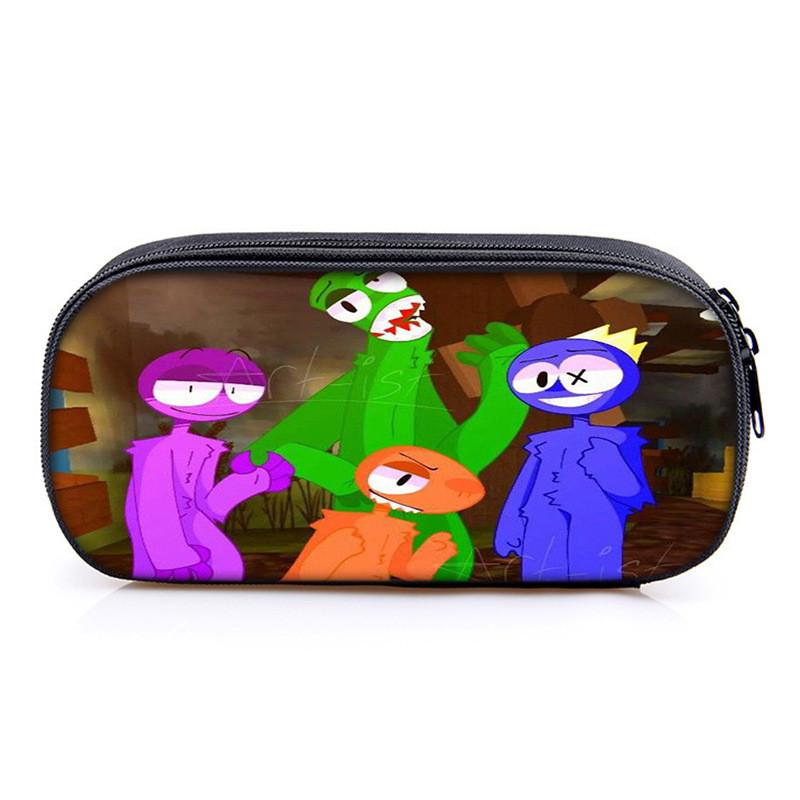 Rainbow Friends Pencil Case With Polyester Material For School Kids Gift Storage Organizer
