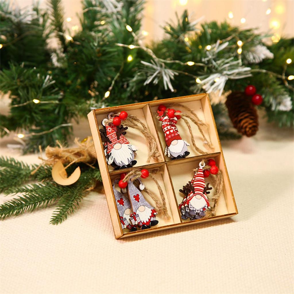 Christmas Gnomes Wooden Pendants Merry Christmas Decorations For Home 2025 Xmas Tree Christmas Ornaments Navidad New Year Gift