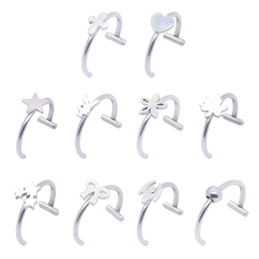 Without Piercing Lip Rings Sturdy Stainless Steel Imitation Lip Jewelry Secure Clip Designs for Sensitive Skin