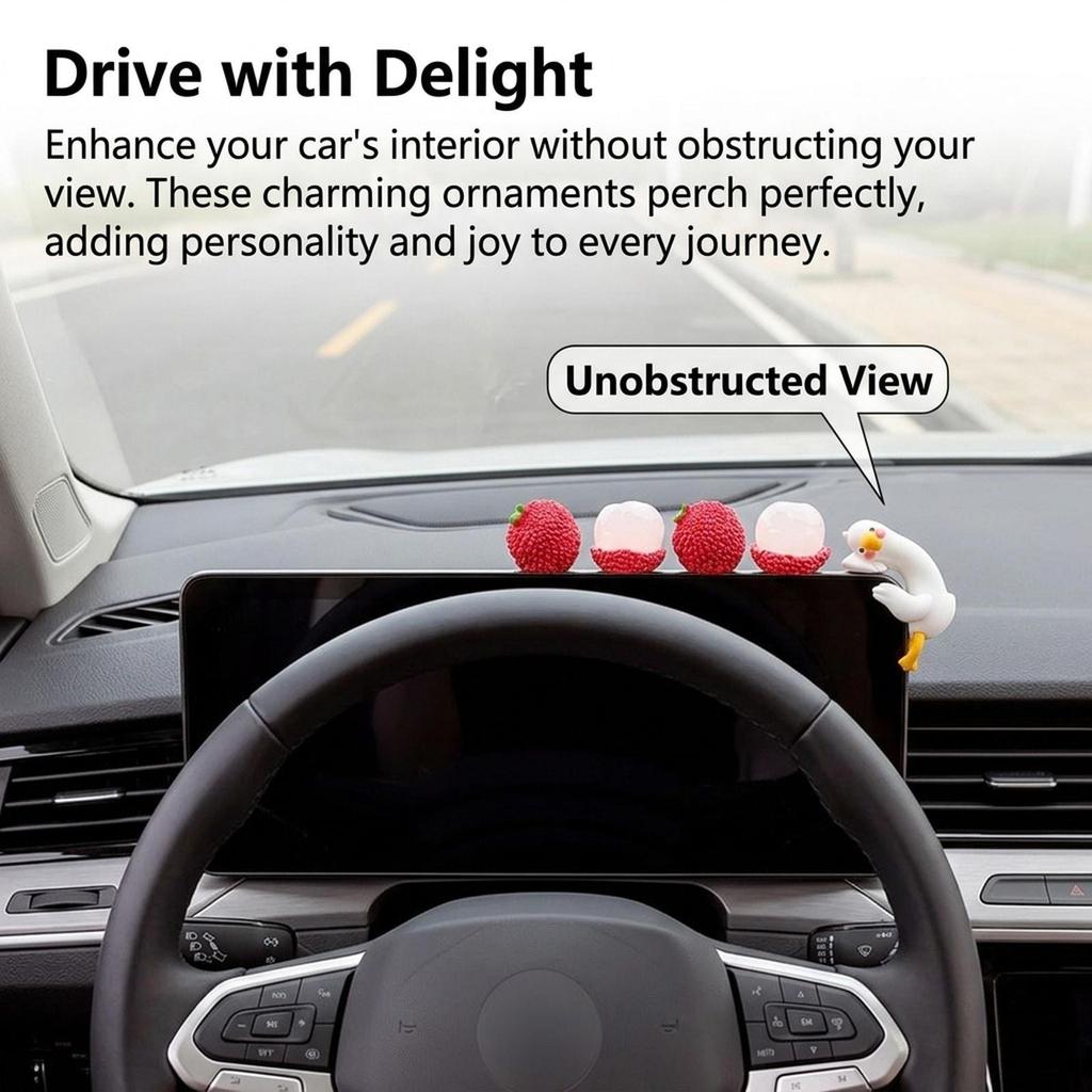 5 Fruit-Shaped Car Dashboard Decorations, Center Console Ornaments, Interior Decoration for Table,