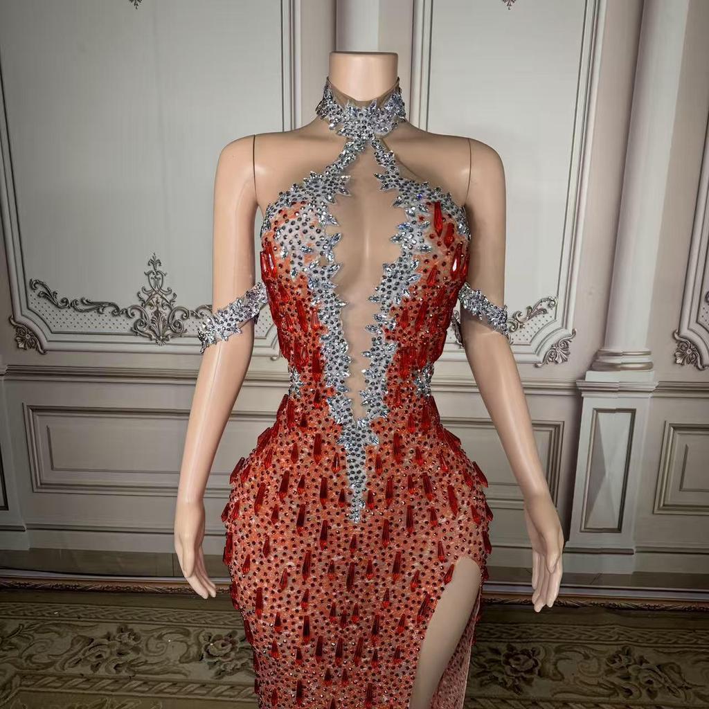 2026 Spring Arrival: Pink Sequin Mermaid Evening Gown for Banquets and Events