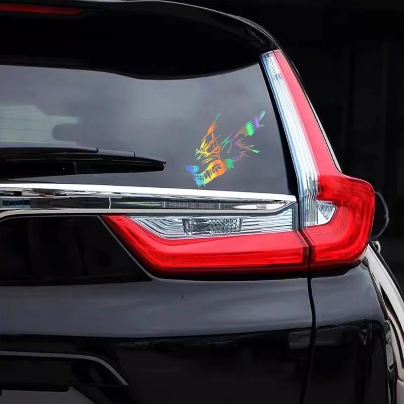 Car Stickers Wolf Head Pattern Vinyl Decal Waterproof Personalized Art Sticker Body Window Door Auto Exterior Decor Accessories