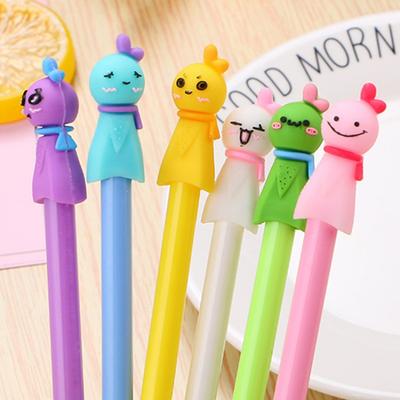 2 Pcs Lovely Sunny Doll Neutral Pen Student Cartoon Water Pen Signature Creative Korean Stationery Kawaii School Supplies