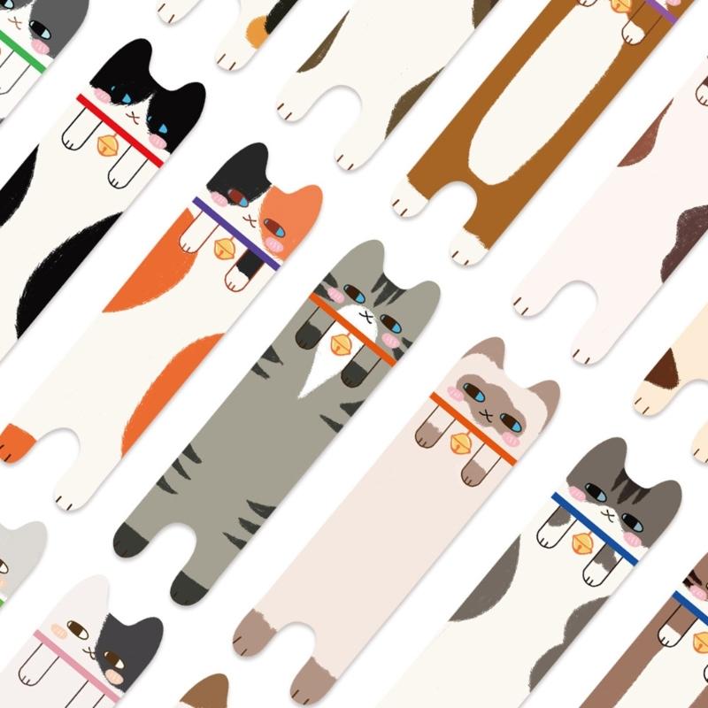 30 Sheets Lovely Bookmarks Cartoon Cats Page Marker Reading Bookmarks Decorative Bookmarks Creative Page Marker