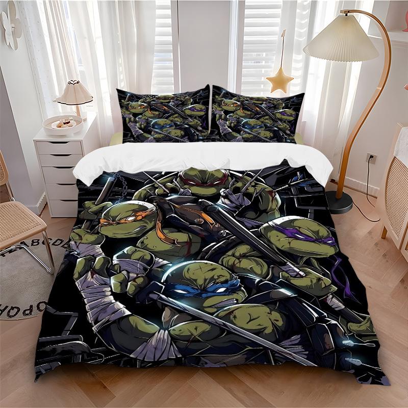 3pcs Turtles Bedding Set: Perfect for Bedroom or Guest Room. Soft and Comfortable with No Core Included yy251031060
