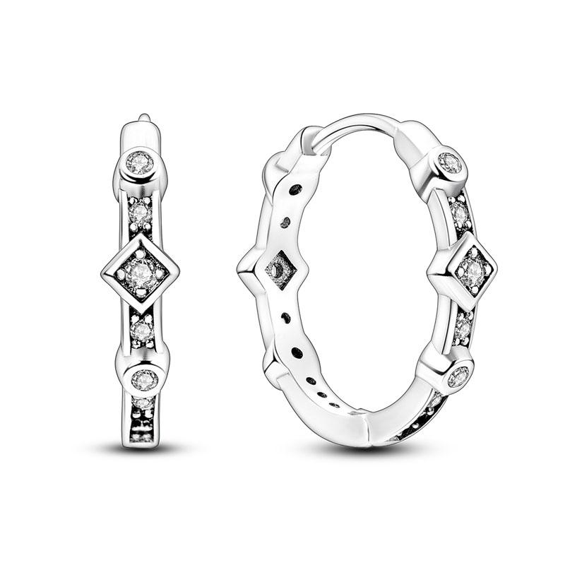 Silver Plated Hoop Earrings Moon Star Dreamcatcher Colored Zircon Fine Earring Jewelry Gift for Women