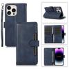 For iPhone 15 Pro Split Leather Stand Cover Multiple Card Slots Wallet Phone Case with Strap