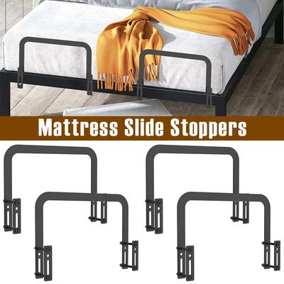 2/4 Stück Matratzen-Gleitstopper Metall Anti-Rutsch-Matratzengreifer Verstellbare Matratzen-Haltestange Halterung für Zuhause Metall-Bettgestell