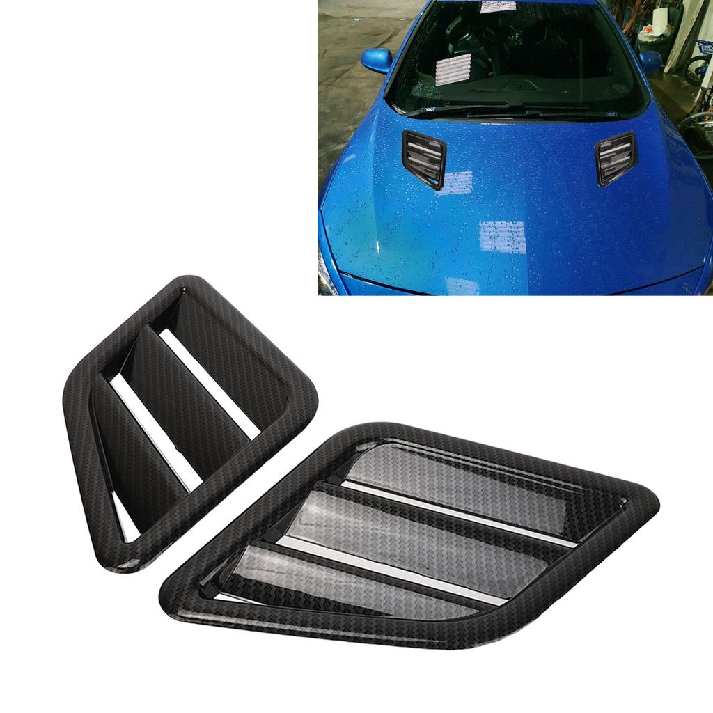 2 Pcs Engine Hood   Vent Cover ABS Front Upper Bonnet Hood   Outlet Grille Replacement for