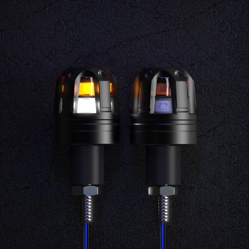 Motorcycle Scootor LED Handlebar End Turn Signal Corner Light DC12V Flasher Handle Grip Blinker Side Marker Hand Lamp 2x