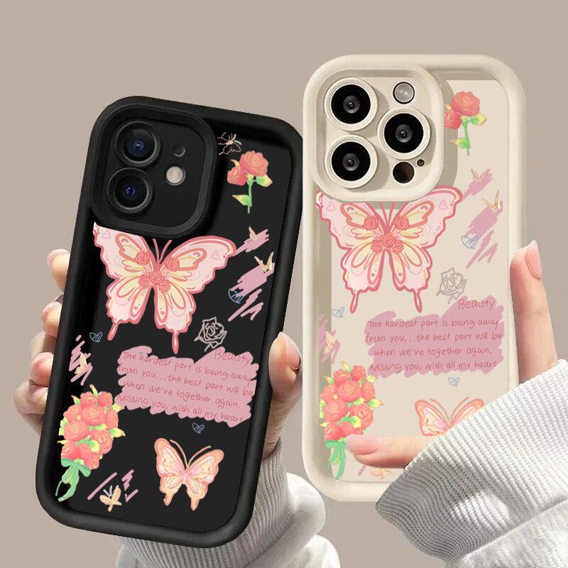 Retro Trendy Butterfly Case For Realem C67 C63 C65 C55 C53 C51 C21Y C25Y C35 C30 C33 8i 11 8 12 Pro Plus 5G GT Master Cover