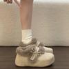 Winter Cotton Shoes New Year's Thick-soled Heightened Piled Thickened Warm Snow Small Fluffy Birkenstocks