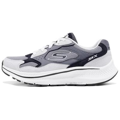 Go Series Comfortable Versatile Fabric Synthetic Leather Low Top Running Shoes Women Sneaker Gray 128622-GRY