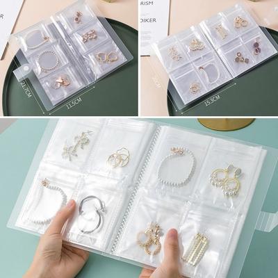 Transparent Jewelry Storage Albums Portable Dustproof Album Gifts Jewelry Organizer Booklet