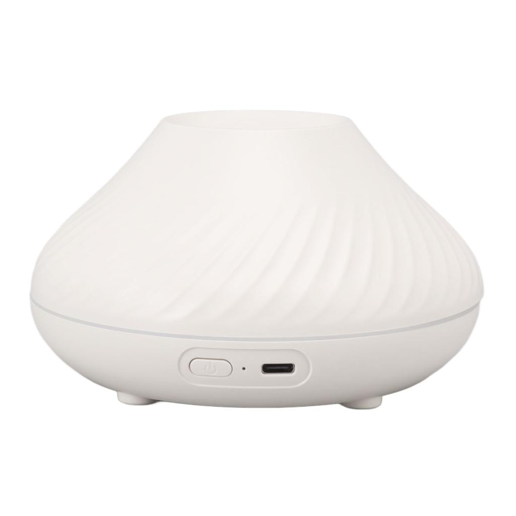 Flame Air Diffuser 130ml Waterless Auto Off Protection 7 Colors Ultrasound USB Aromatherapy Diffuser for Desk White