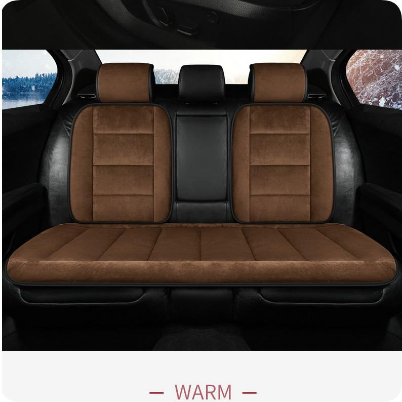 Coussin de Siège Auto d'Hiver Coton Duveteux Épaissi Peluche Courte Chaud Coussin de Siège Coussin de Canapé de Bureau Une Pièce avec Support Lombaire