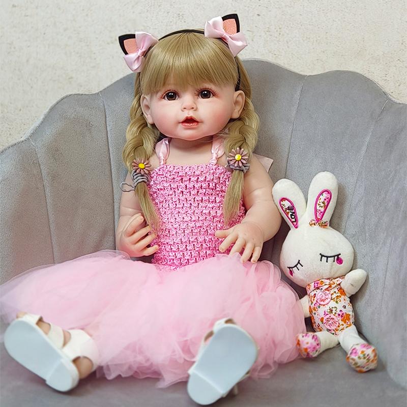 55cm panenka Reborn Baby celosilikonová vinylová novorozenecká hračka pro dívku Doprovodná hračka princezna Bebe