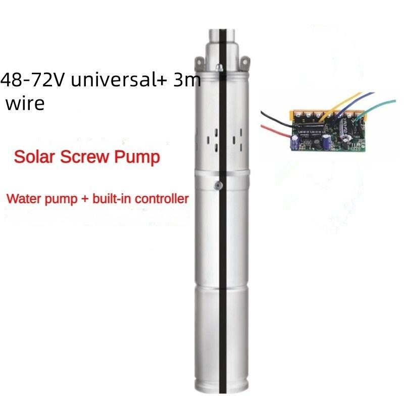 Small Household Stainless Steel Deep Well Submersible Pump Solar Brushless Screw DC Pump Irrigation Efficient Water Pump