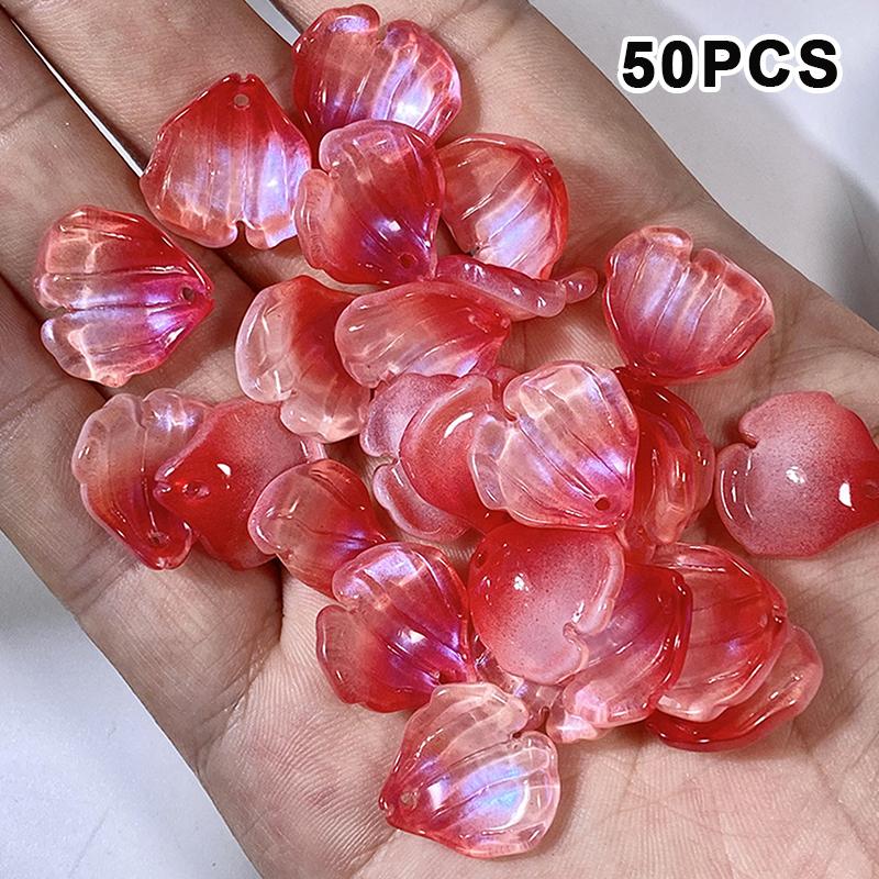 50Pcs Acrylic Diy Galsang Flower Loose Beads Earrings For Jewelry Making Necklace Bracelets