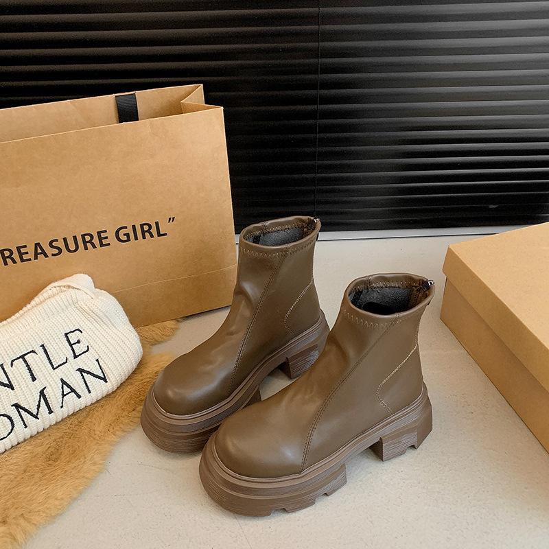 

Thick-soled Martin boots women s boots 2025 new spring and autumn retro ankle boots thin boots French Korean small short boots 40