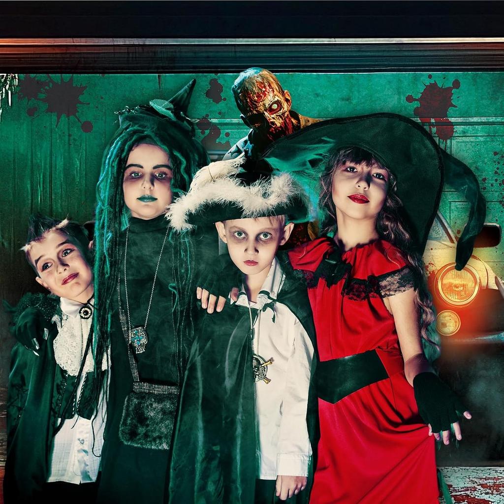 Spooky Zombie Garage Door Backdrop Blood Splatter Horror Scene Banner Outdoor Halloween Decor Haunted House Patio Wall Cover