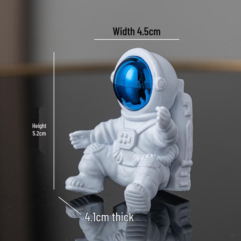 Astronaut Night Light Planet Lamp: Luminous Moon Ornament for Bedroom Decor, Gift, or Souvenir with Silk Flower.