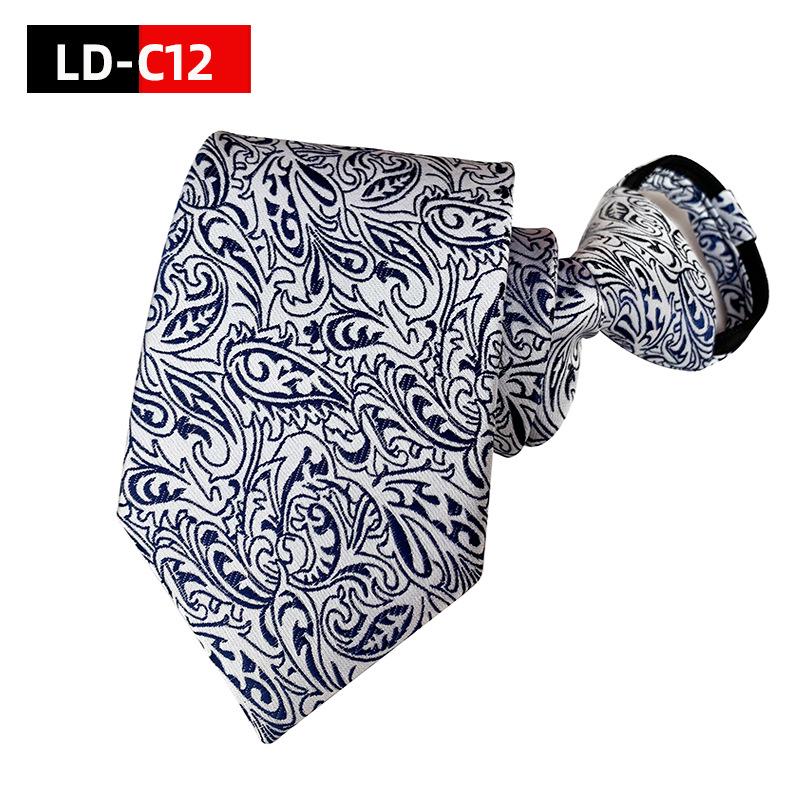 Men's 8cm Lazy Zipper Tie - Easy-Pull Formal Business Tie