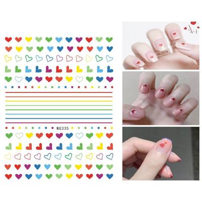 Adesivo per Unghie Romantico Colorato Autoadesivo Forte Aderenza Rimovibile Decorativo Fai da Te San Valentino Cuore Labbra Rosse Serie