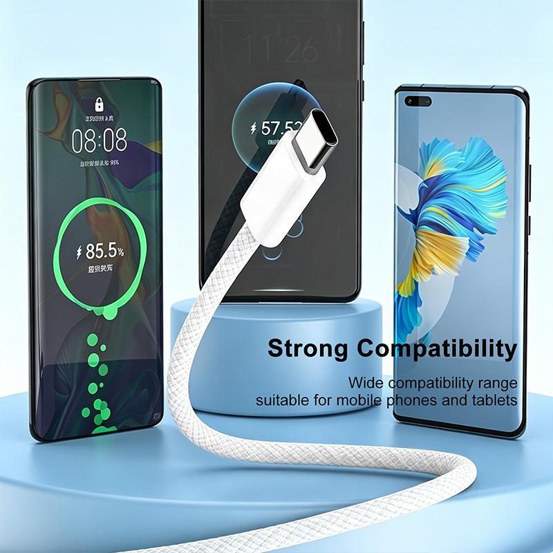 Original Apple 1M Type‑C To Type‑C Braided Fast Charging Cable Stable Power Delivery Durable Wire Universal Compatibility For Tablet Laptop