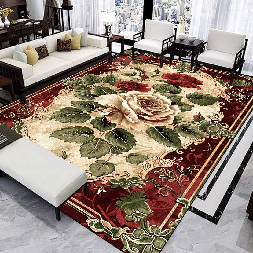Luxury Flower Decoration Carpets Living Room European Style Rugs Home Hall Soft Floor Mat Room Decor Doorway Hallway Carpet