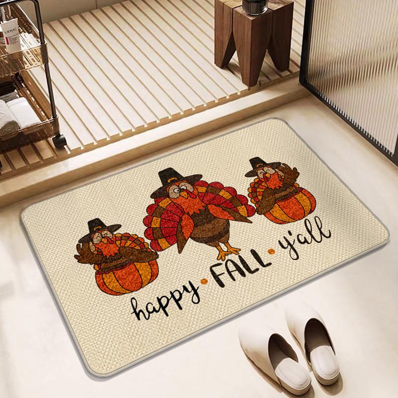 Style Linen Entrance Mat With Absorbent Fabric For Home And Office Decor