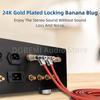 2 Stück 45 Grad Bananenstecker-Anschluss Doppel-Schraubverriegelung Audio-Verstärker-Stecker Rhodinierte Verriegelbare Lautsprecherkabel-Bananenstecker