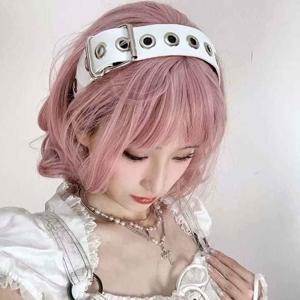 Hollow Out Steampunk Hair Hoop Rock-inspired Leather Buckle Hairband Punk Rivet Headband  Girls