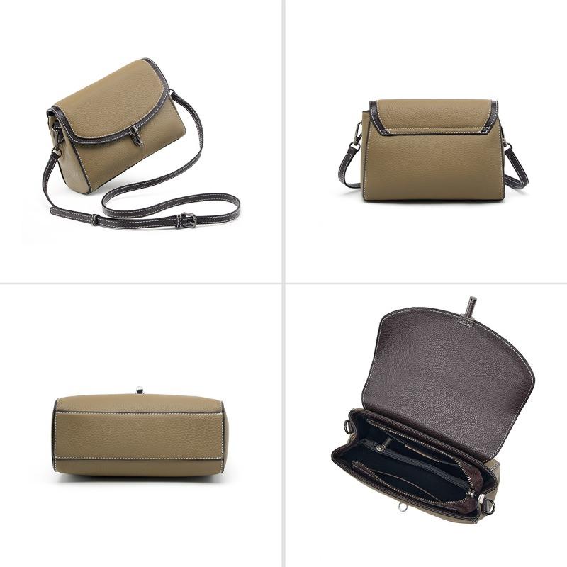 Niche Leather New Small Square Bag First Layer Cowhide Versatile Portable Women's High-end Single Shoulder Messenger Bag Bag Women