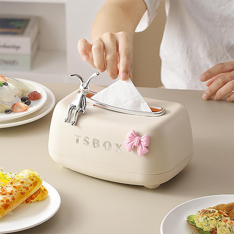 Kreslený plastový držák na ubrousky s pružinou, domácí pouzdro na ubrousky, úložný box na papírové ručníky, kuchyňský držák na ubrousky