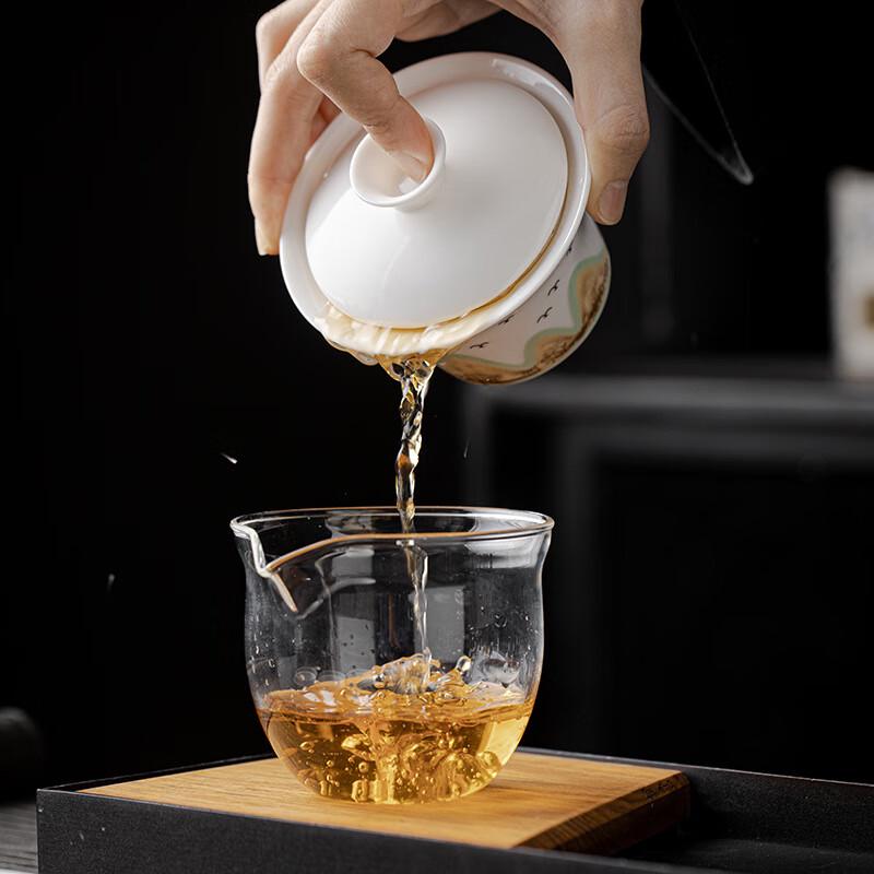 Janla Portable Mutton-Fat Jade Porcelain Gaiwan Tea Set