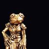 Graceful Frog Statue Ornaments Mini Antique Brass Frog Animal Sculpture Tea Pet Collection Exquisite Home Desk Decoration