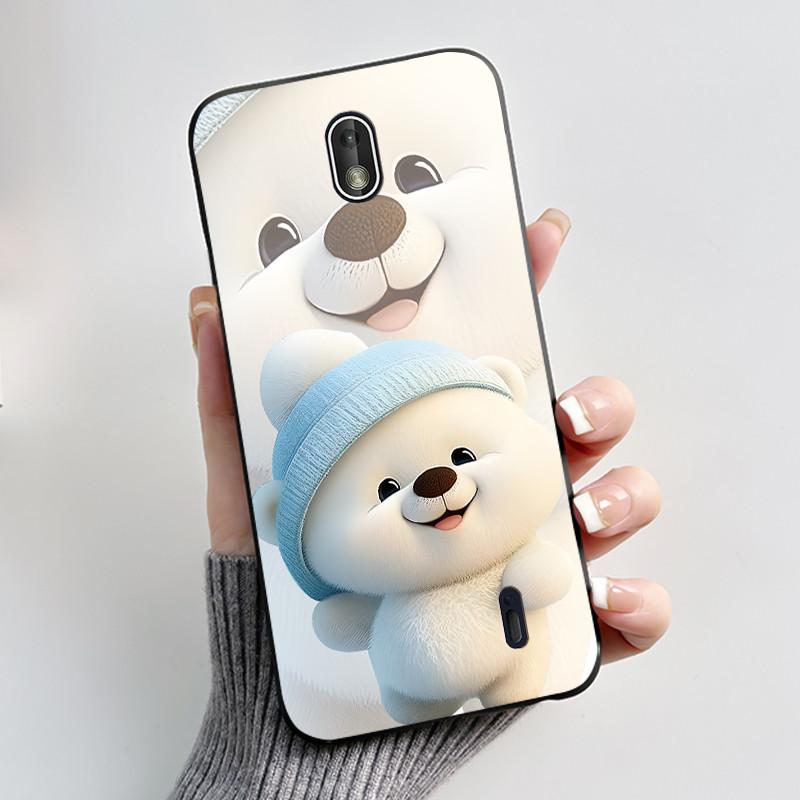 Matte Soft TPU Case For Nokia 1 Plus 2 2.1 2.2 Phone Case Luxury Cute Love Rabbit Funny Cat Black Silicone Ultra Thin Back Cover
