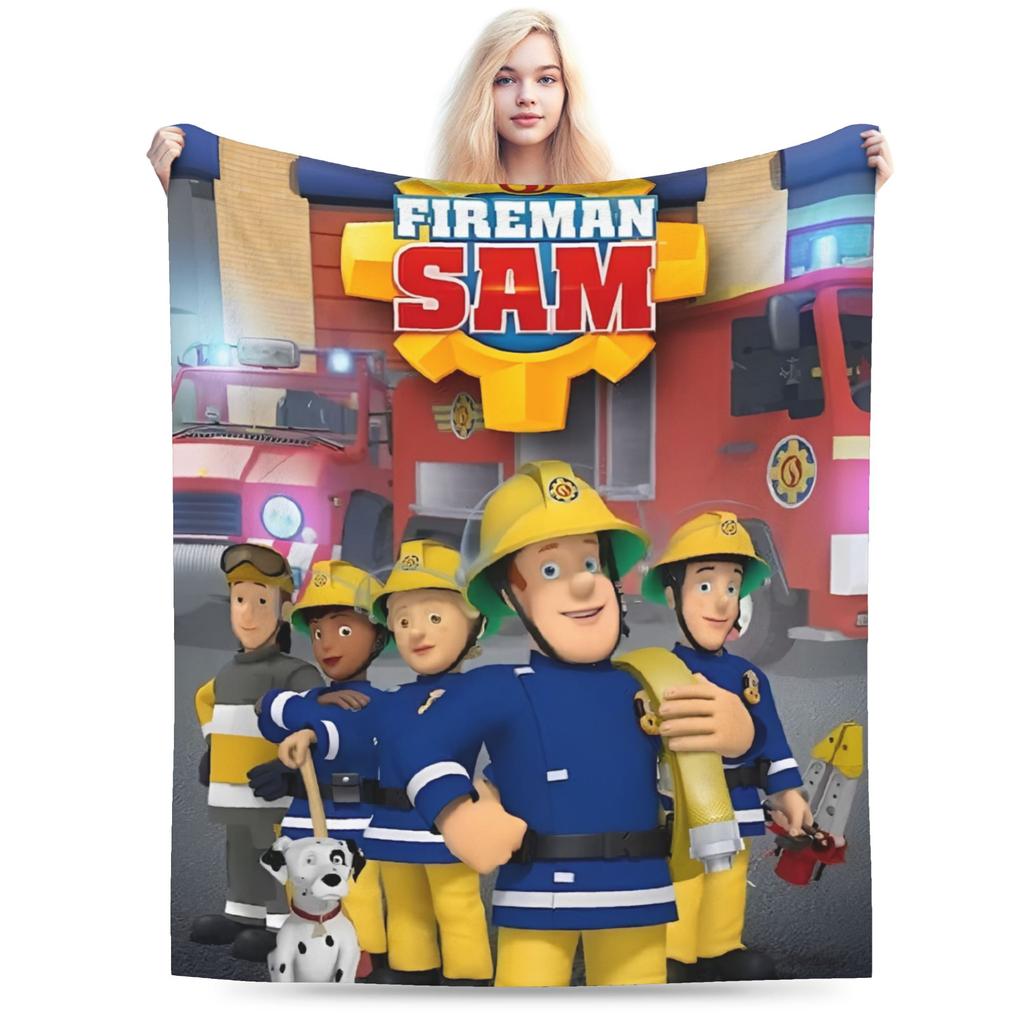 Warm BlanketKids Airplane Travel Firemans Sam Throw Blanket Flannel Bedspread For Home Decor Fluffy Sofa Bed Cover