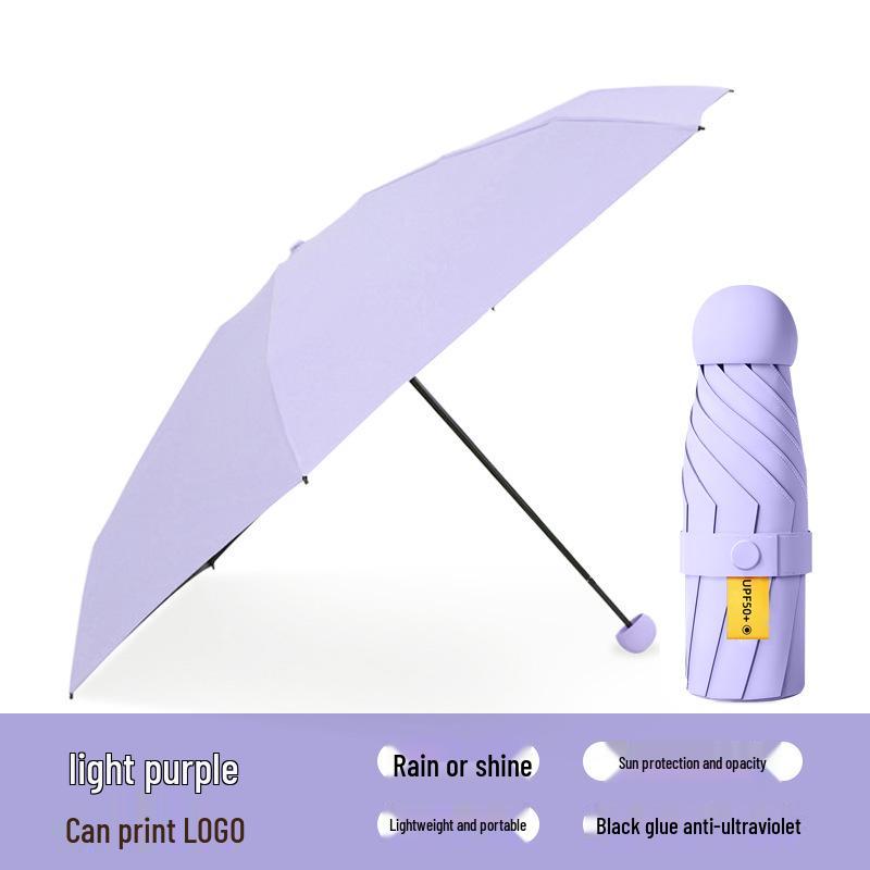 Custom Compact Dual-Use Anti-UV Umbrella, Mini Parasol for Sun and Rain