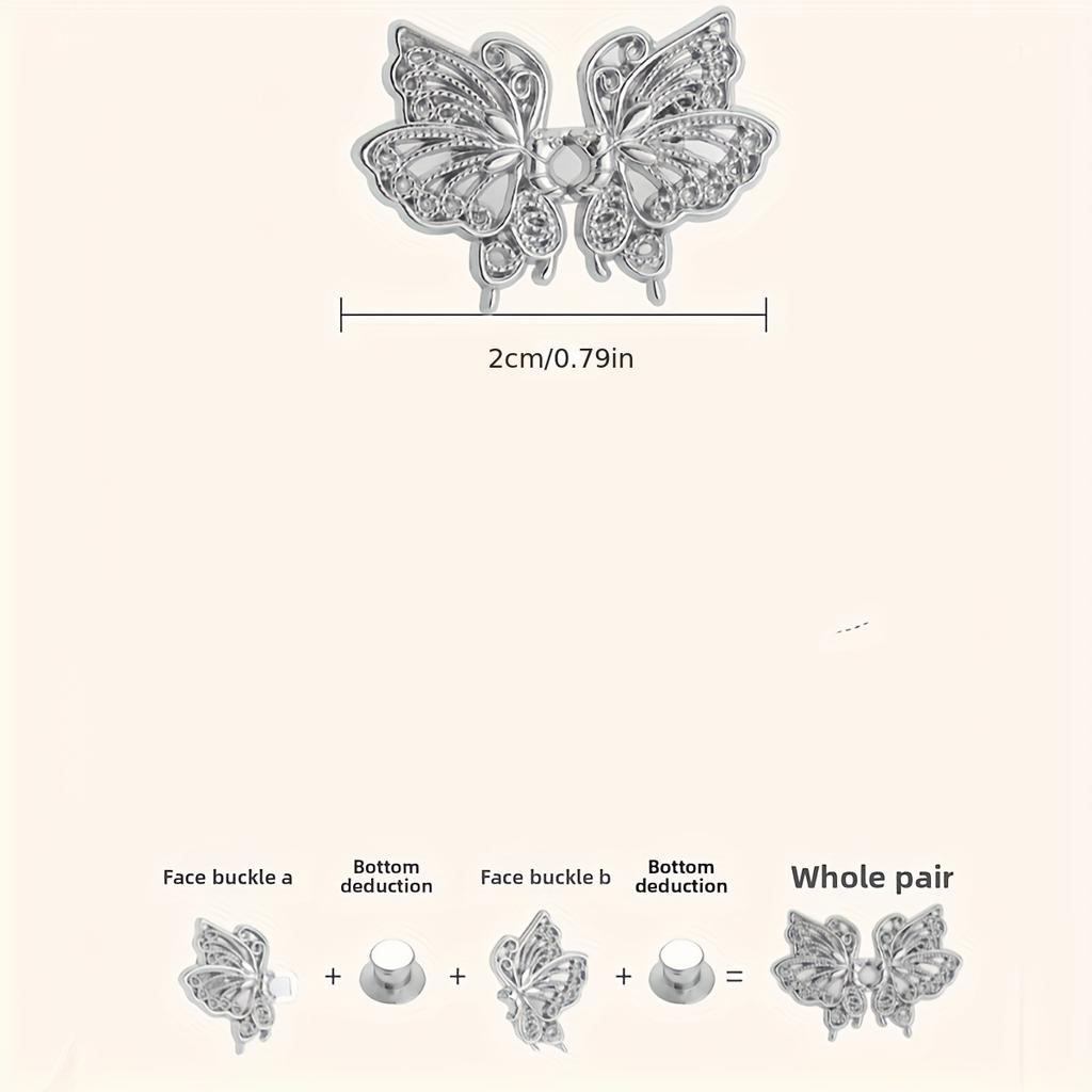 Adjustable Pants Waist Buckle Butterfly Waist Buckle Non Nailing Non Stitching Loose Waist Circumference Elastic Button Needle